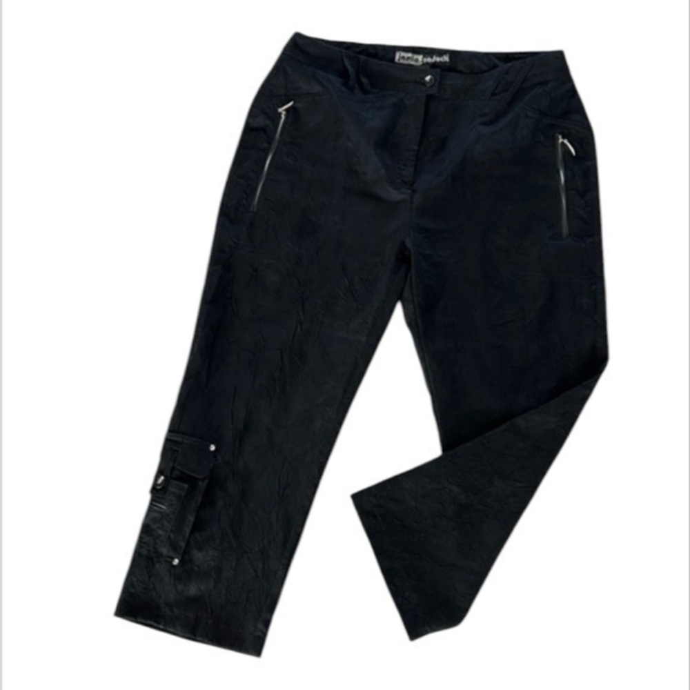 Jamie Sadock size 8 black cropped crinkle golf pants